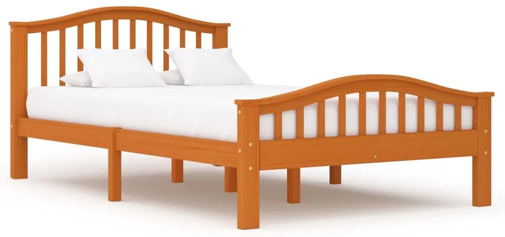 283318 vidaXL Cadru de pat, maro miere, 120 x 200 cm, lemn masiv de pin