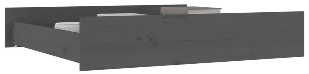 Sertare pentru pat, 2 buc., gri, lemn masiv de pin Gri, 90 x 93 x 18 cm