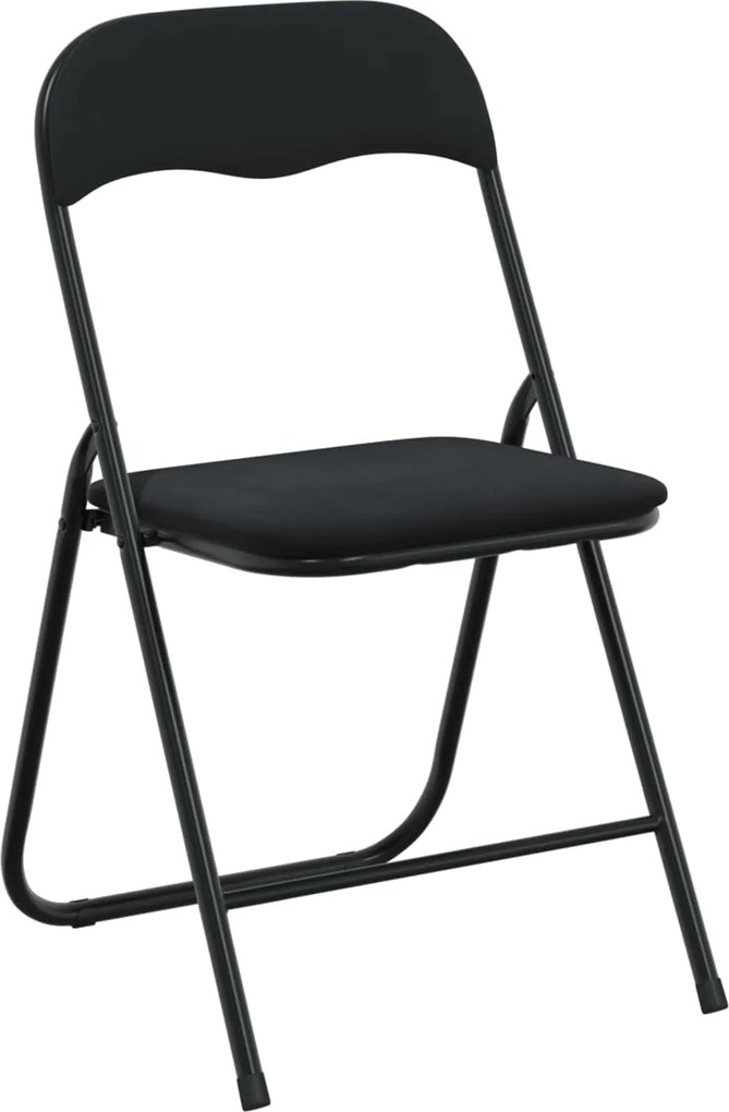 vidaXL Scaun pliant 8 pcs Negru 48 x 44 x 78 cm Catifea