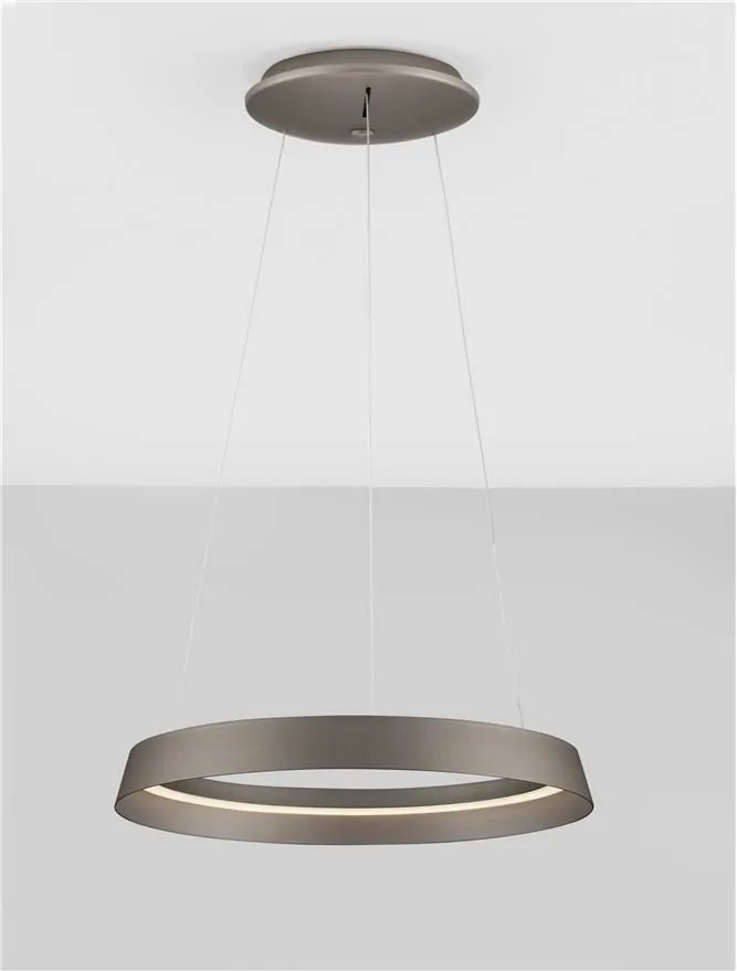 Lustra LED suspendata design modern circular ORMI brown D-45cm