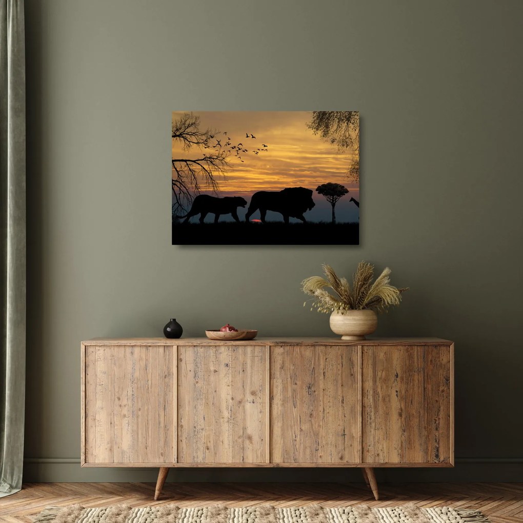Tablou pe sticlă cu Safari (70x50 cm)