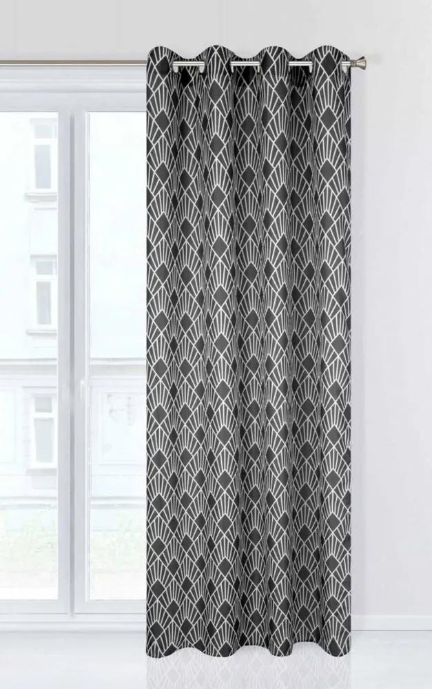 Draperie decorativă de lux culoarea gri închis pentru living Lungime: 250 cm