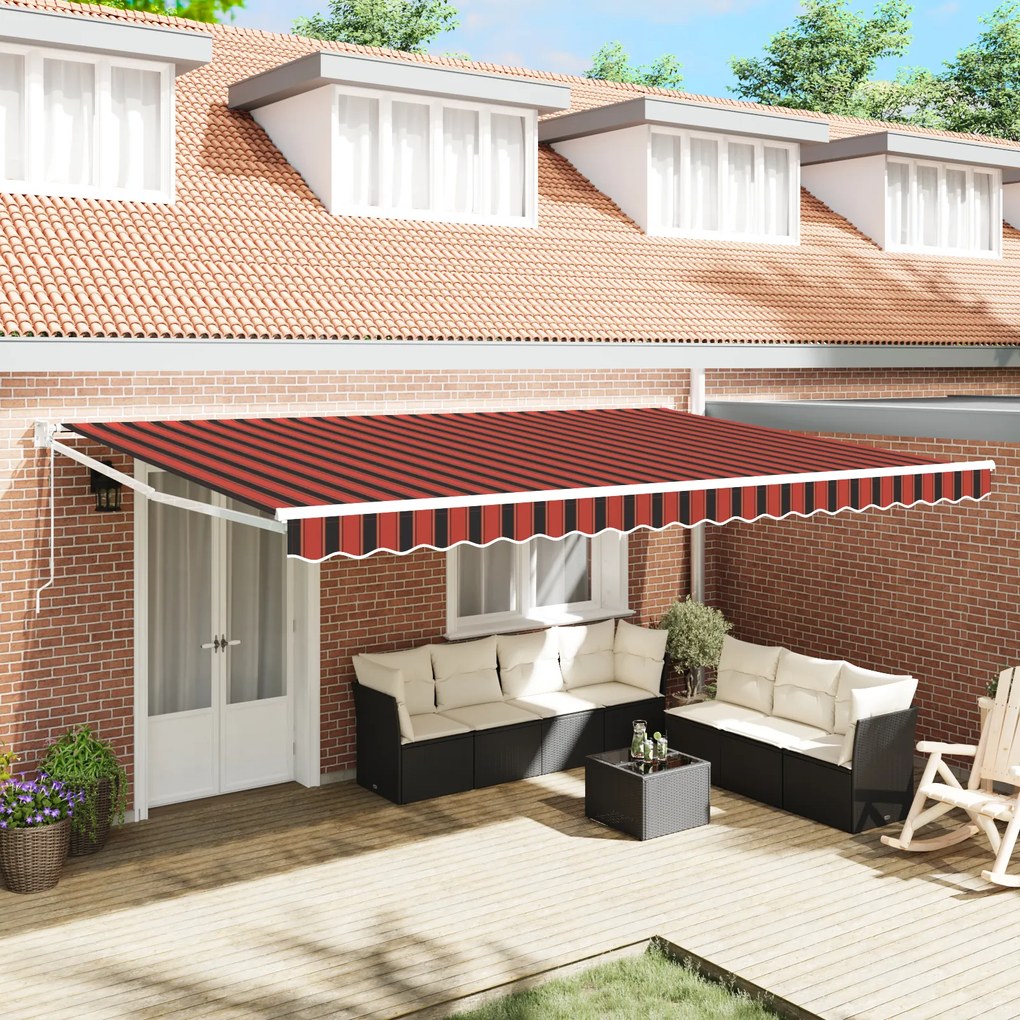 vidaXL Marchiză retractabilă automată portocalie și maronie 500x300 cm