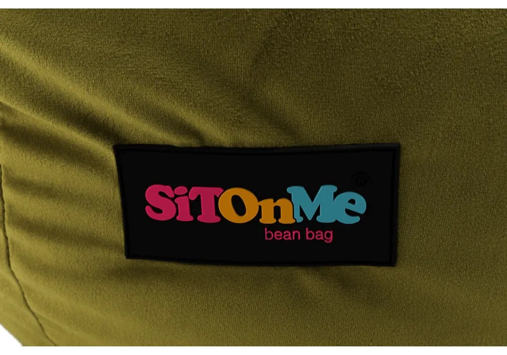 Fotoliu tip sac, material textil verde măsliniu, TRIKALO