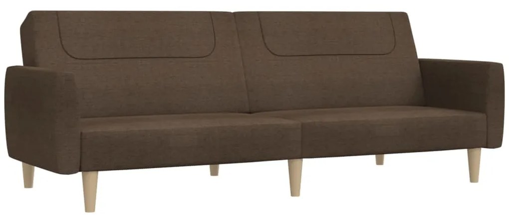 337407 vidaXL Canapea extensibilă cu 2 locuri, maro, material textil