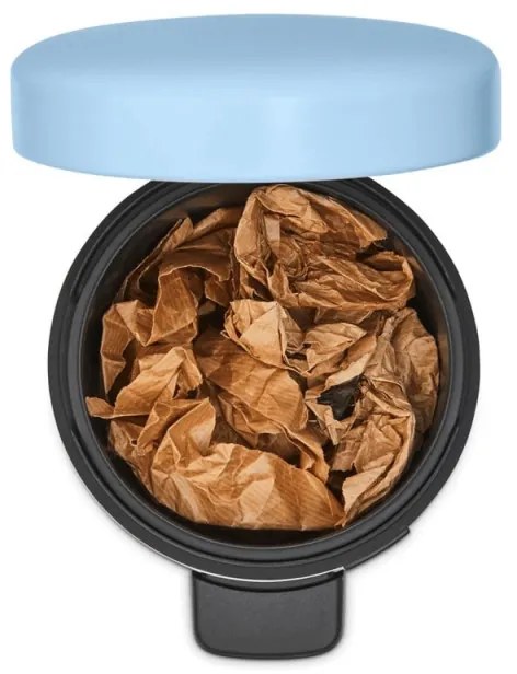 Cos de gunoi cu pedala Brabantia NewIcon 1005524, 3 L, Inchidere lina, Baza antiderapanta, Albastru deschis