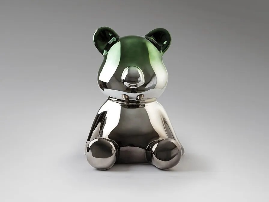 Figurina decorativa ursulet Osito gri, verde