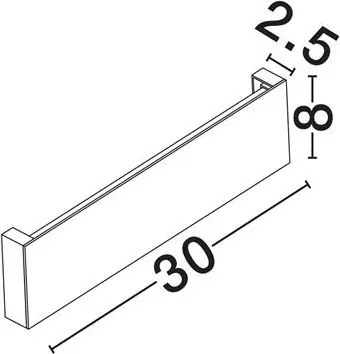 Aplica exterior neagra liniara 30cm IP65 LED METRIC