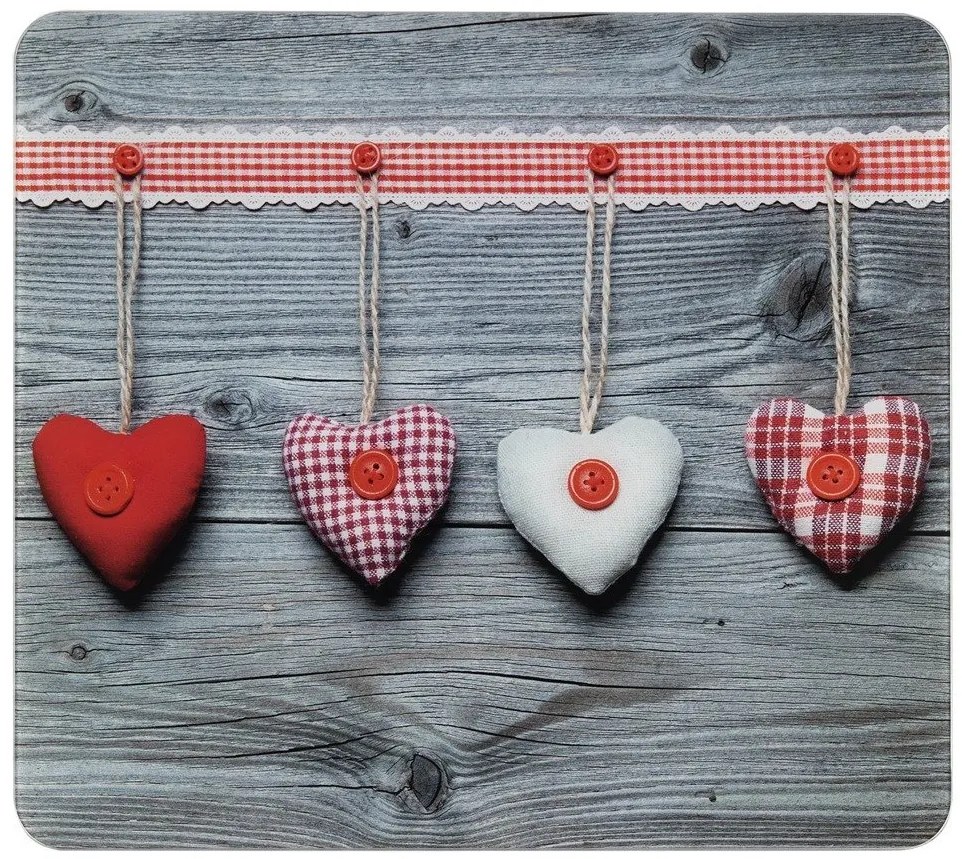 Placă de protecție din sticlă HEARTS pentru plita - mare, 50 x 56 cm, WENKO