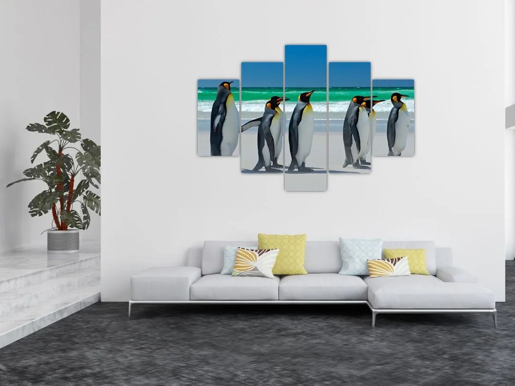 Tablou - Grup de pinguini regali (150x105 cm)