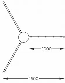 Lustră LED aplicată Zuma Line 20008-3X1BK BALBO LED/42W/230V 3000/4000/6000K