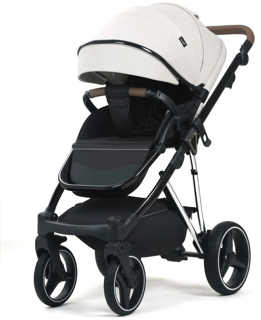 Carucior 3 in 1: Cadru usor din aluminiu, Landou confortabil, Varianta sport ergonomica, Scoica auto - CPC-66-alb