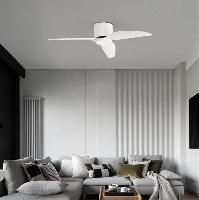 Lustra LED cu ventilator si telecomanda VOLGA alb