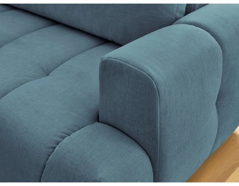 Colțar albastru extensibil/cu spațiu de depozitare (cu colț pe partea stângă/în formă de ”L”) Fuji – Bobochic Paris