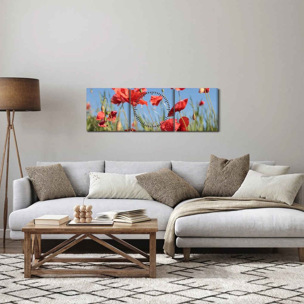 Tablou - Maci (cu ceas) (90x30 cm)