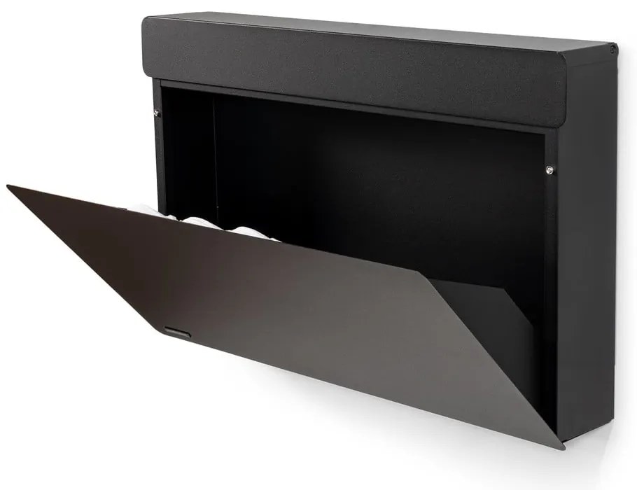 Pantofar negru cu deschidere înclinată/suspendat din metal 78x48x13 cm Luigi – Spinder Design