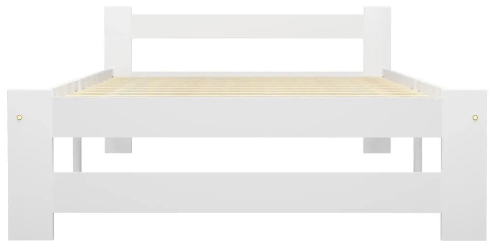 Cadru de pat cu 2 sertare, alb, 100x200 cm, lemn masiv de pin Alb, 100 x 200 cm, 2 Sertare