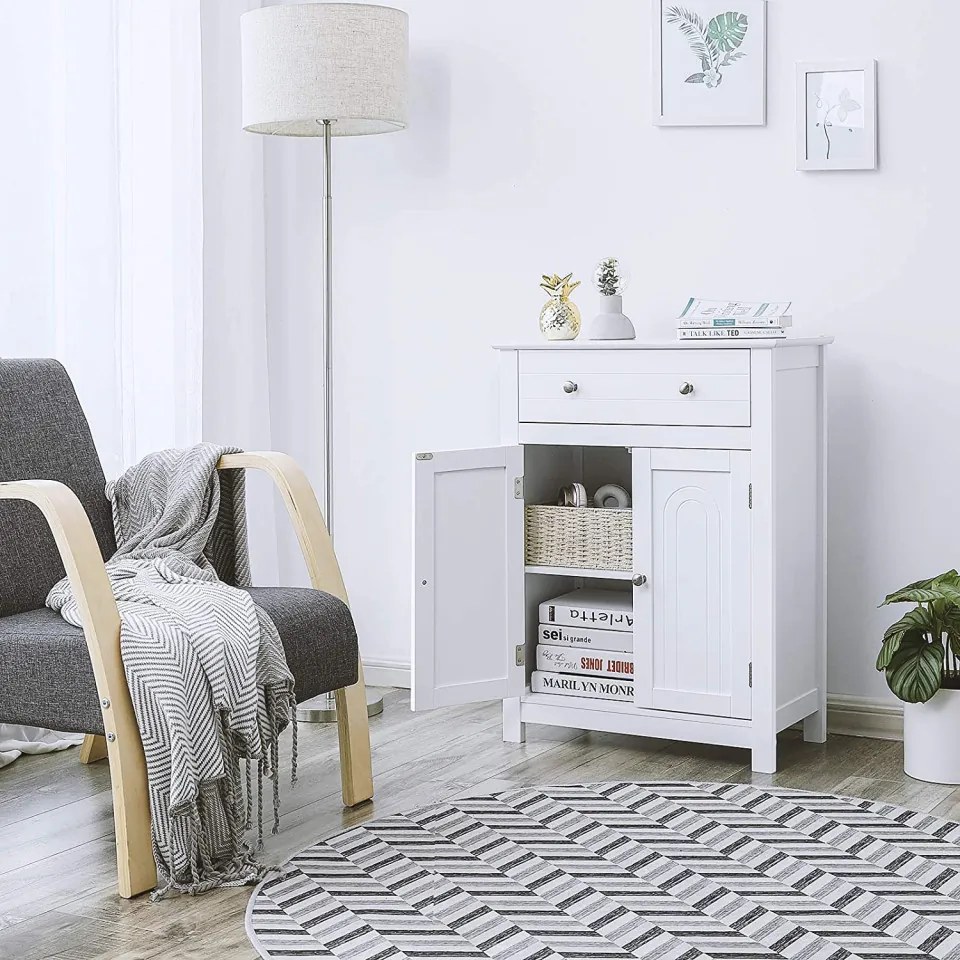 LOTUS1 - Dulap alb, comoda pentru prosoape - Mobilier Baie Lotus