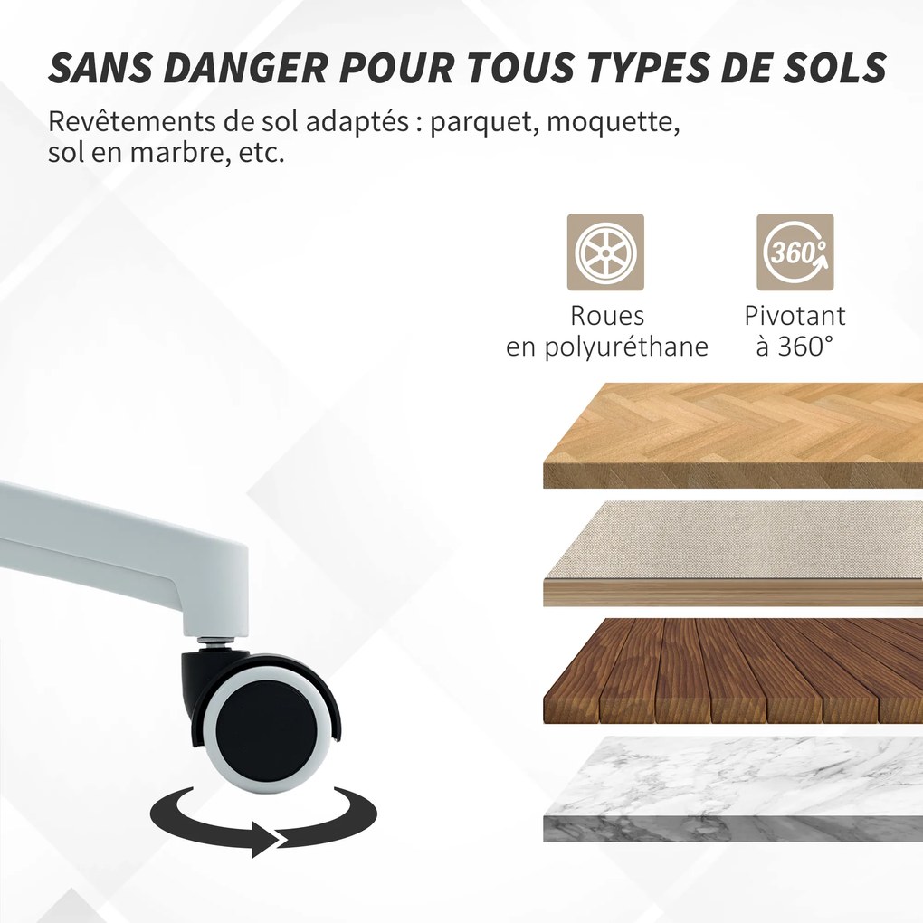 HOMCOM Scaun birou ergonomic, scaun de birou, cotiere rabatabile, suport lombar, tetieră, 60x63x120cm, bej | Aosom Romania