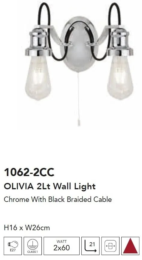 Aplica de perete moderna Olivia 2L