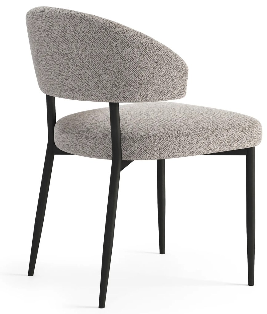MAZZONI EXPORT IRIS Bej Latte (material Monza 60) - SCAUN MODERN TAPIȚAT BOUCLÉ PENTRU SALON/SUFRAGERIE LOFT