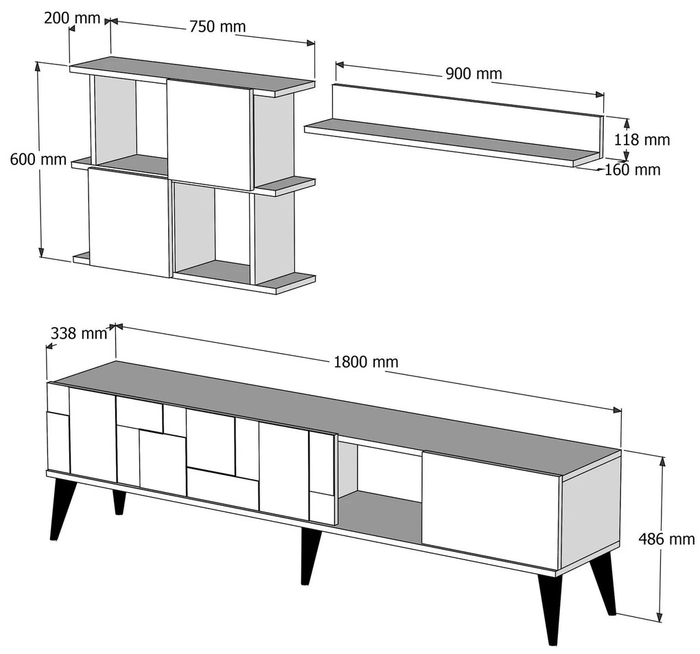Mobilier living Madre (Alb + Nuc). 1088666