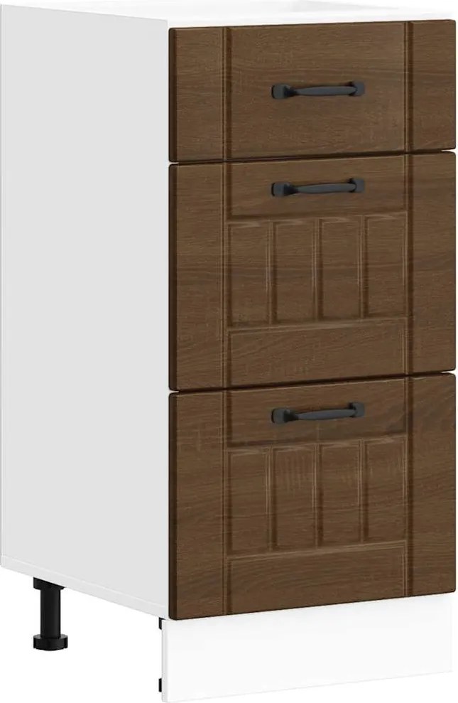 vidaXL Dulap de bază de bucătărie „Lucca” din lemn de stejar maro