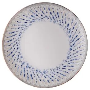 Set de veselă, 24 piese, porțelan, albastru/bej