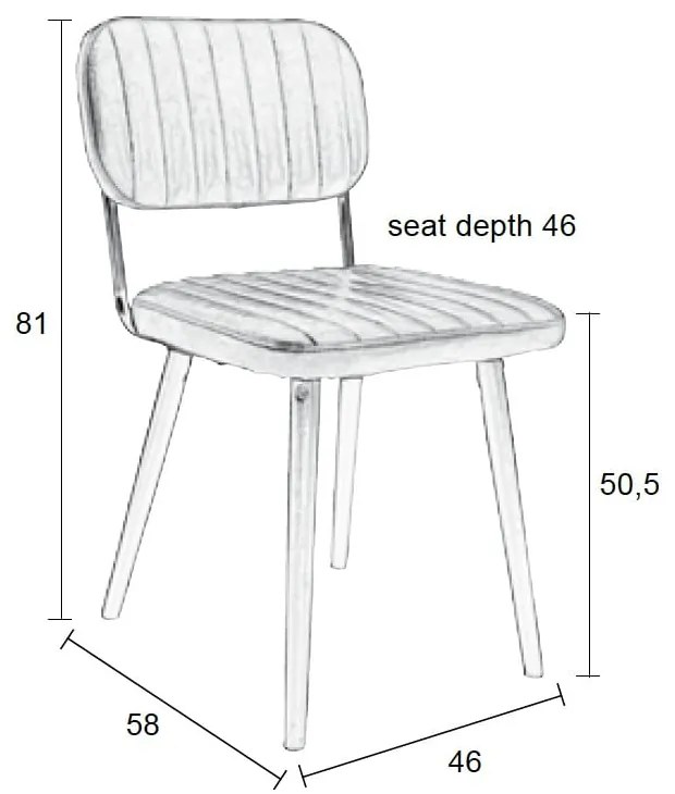 Scaun de dining maro coniac Jake Worn – White Label