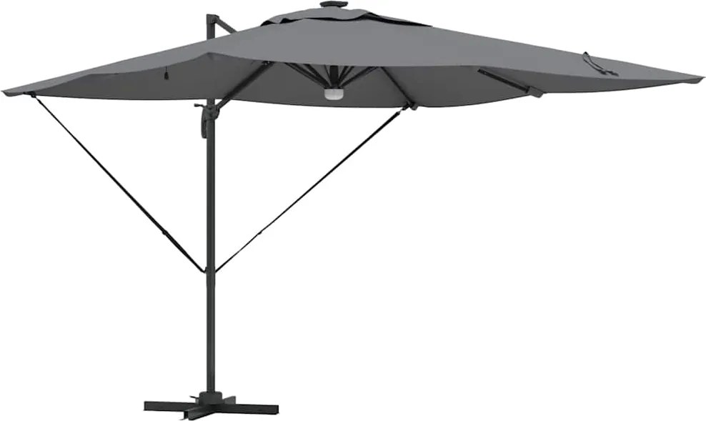 vidaXL Parasol Roma Antracit 286 x 284 x 270 cm Aluminiu și poliester
