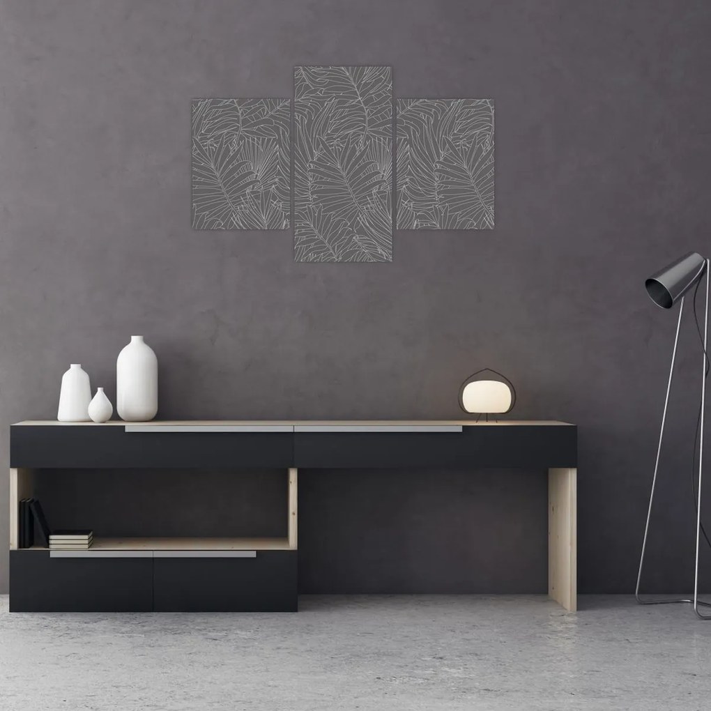Tablou - Frunze de palmier gri (90x60 cm)