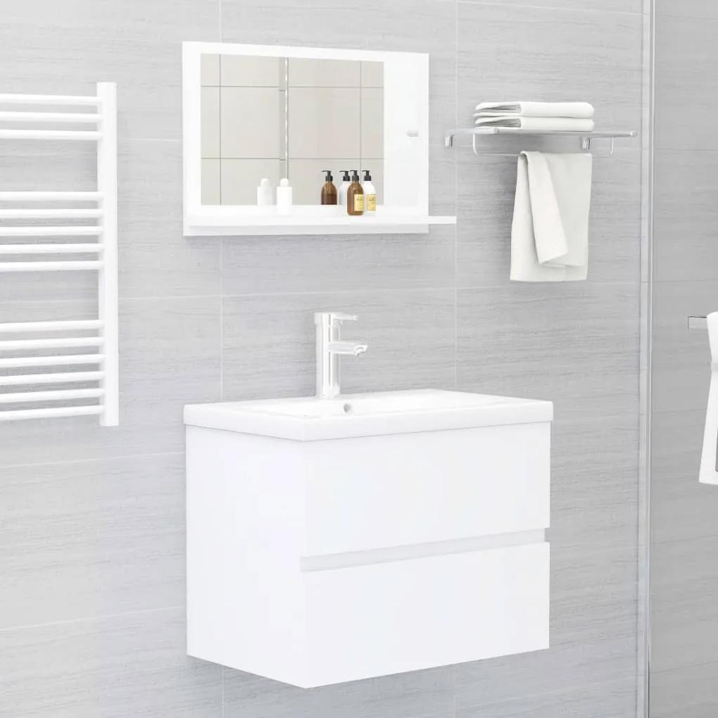 804562  Bathroom Mirror White 60x10,5x37 cm Engineered Wood Alb, 60 cm