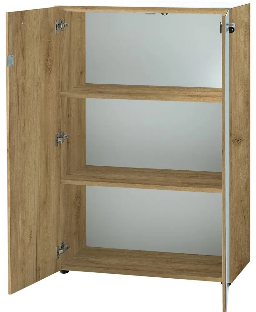 Dulap alb cu aspect de lemn de stejar 80x120 cm Monteria – Germania