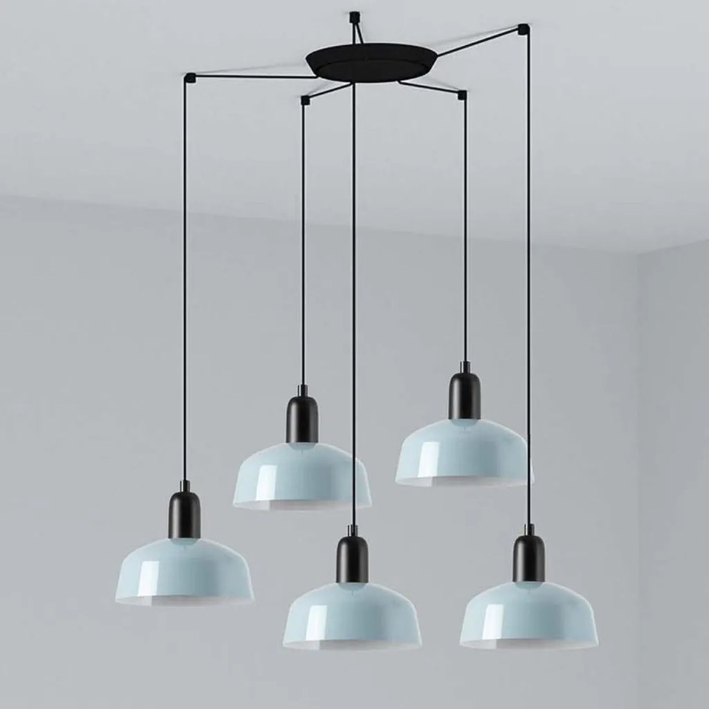 Lustra cu 5 pendule metal TATAWIN S blue