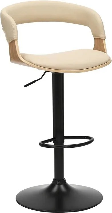 Scaun de bar pivotant Manhattan stejar/ bej crem