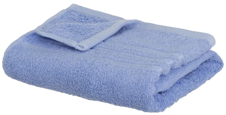 Prosop albastru din bumbac din frotir 50x100 cm Simple – Casa Selección