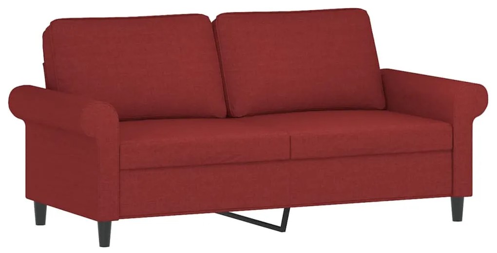 349199 vidaXL Canapea cu 2 locuri, roșu vin, 140 cm, material textil