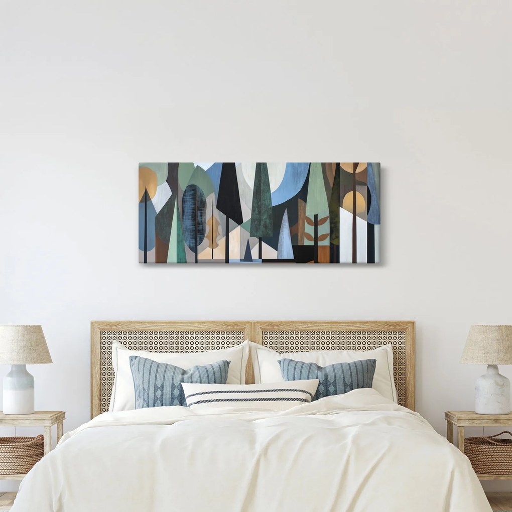 Tablou - Abstracție geometrică naturală II. (120x50 cm)