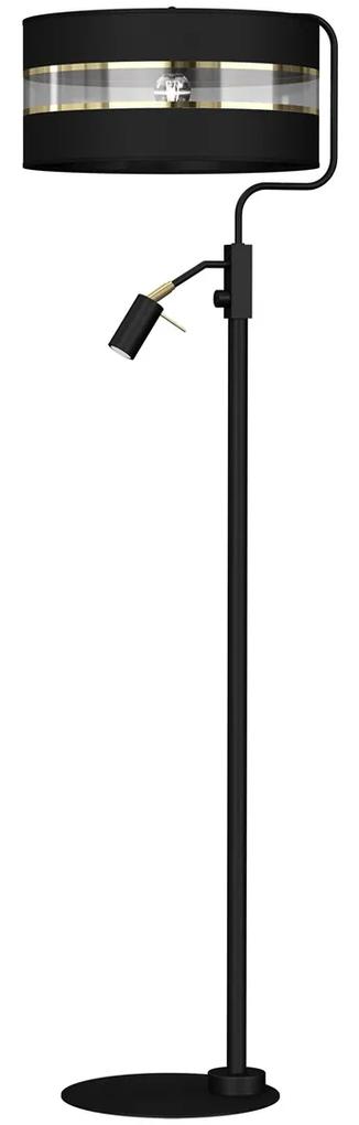 Lampadar cu reader mini GU10 design modern ULTIMO negru