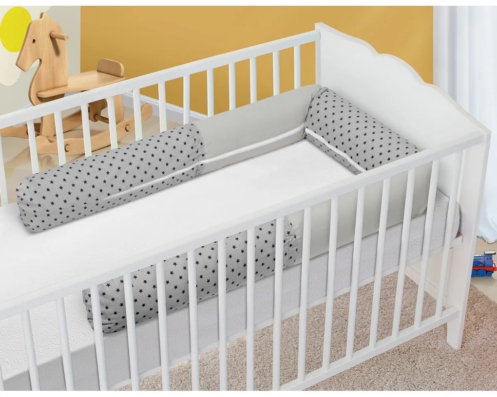 Bellatex Crib Mantinet cilindru Stars gri, 240 cm