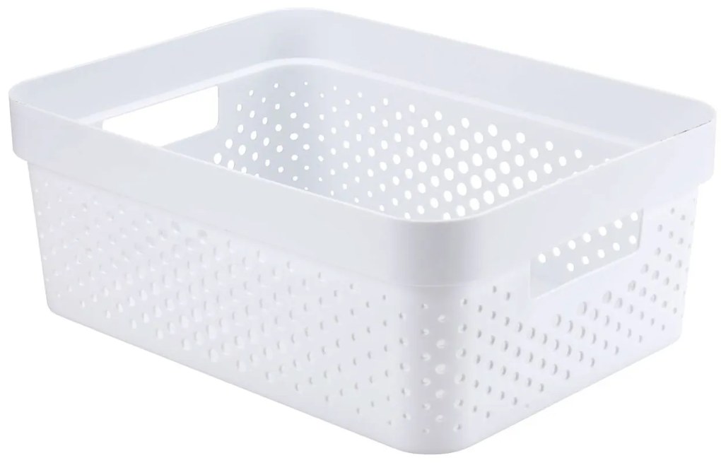 Cos din plastic alb, 11 litri, 36x27x14 cm