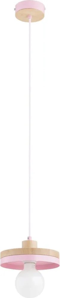 Lustră cu cablu LARSO 1xE27/15W/230V roz/bej