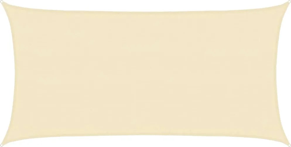vidaXL Pânză parasolar, crem, 3 x 6 m, HDPE, 160 g/m²