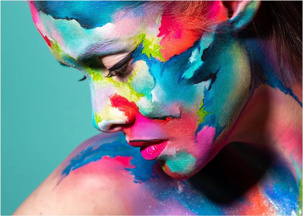 Tablou pe sticlă - Body art (70x50 cm)