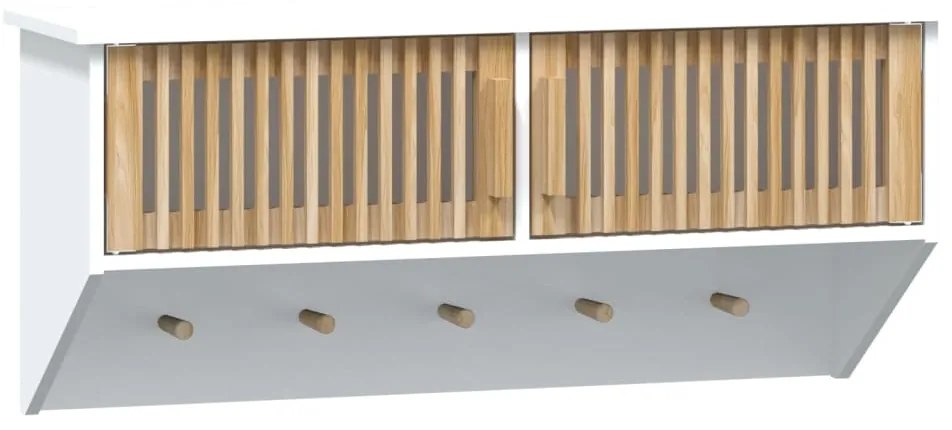 352130 vidaXL Dulap de perete cu cârlige, alb, 80x24x35,5 cm, lemn prelucrat