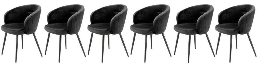 Set 6 scaune K430 velvet negru