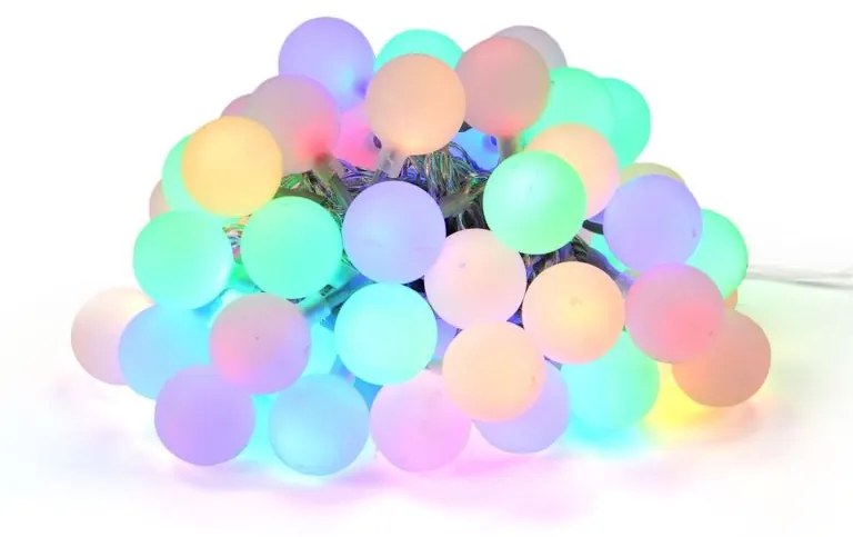 Lumini de petrecere în grădină, 50 LED, 25 mm, culori pastel