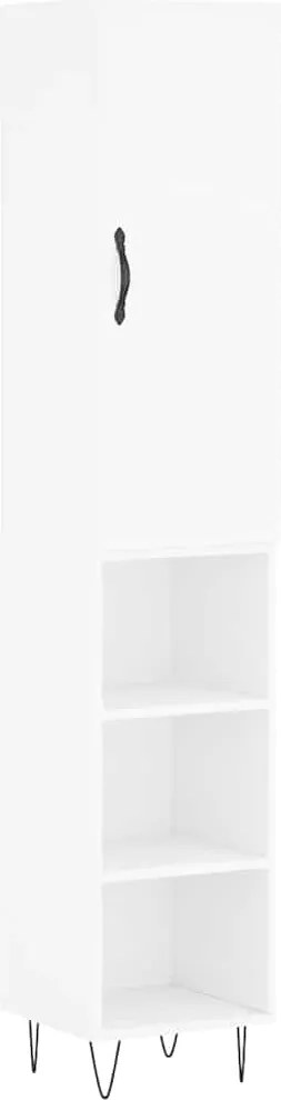 vidaXL Dulap înalt, alb, 34,5x34x180 cm, lemn prelucrat