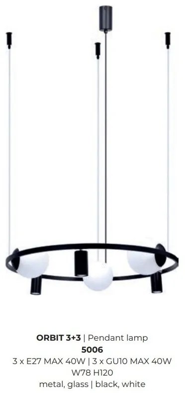 Lustra suspendata cu 6 surse de lumina ORBIT