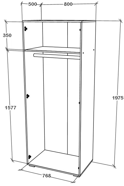 Dulap haaus Nero, 3 Usi, oglinda, Stejar Sonoma, 120 x 52 x 200 cm